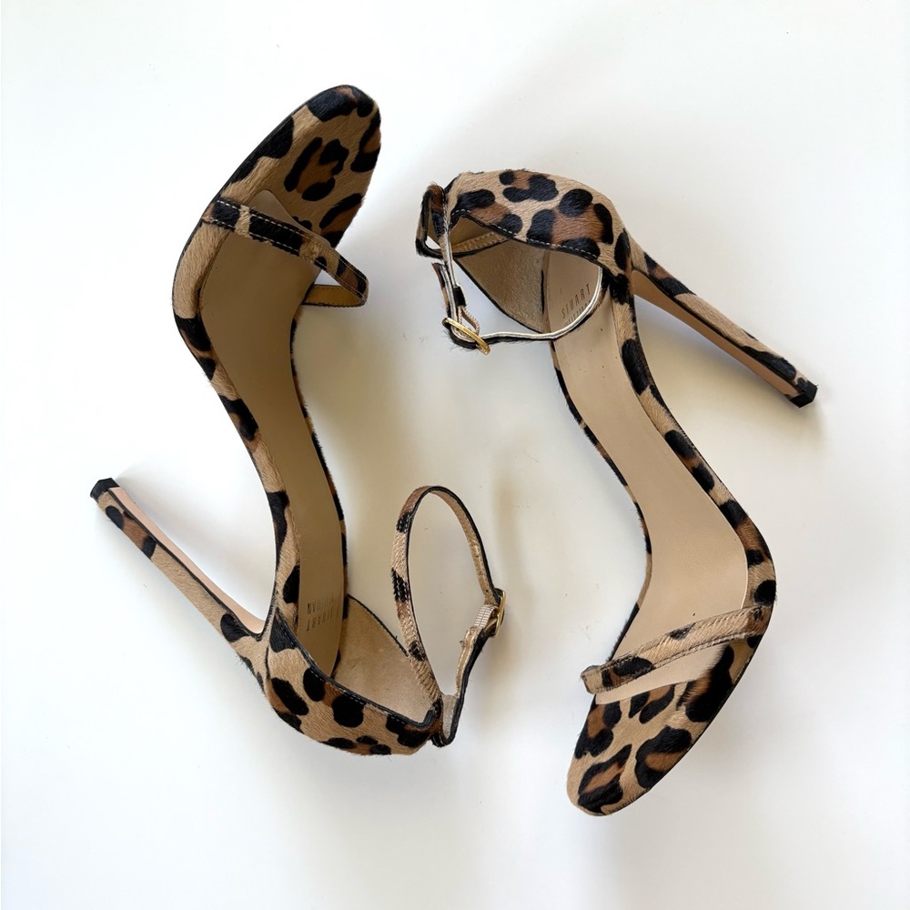 Stuart Weitzman Nudist 100 Leopard Sandals